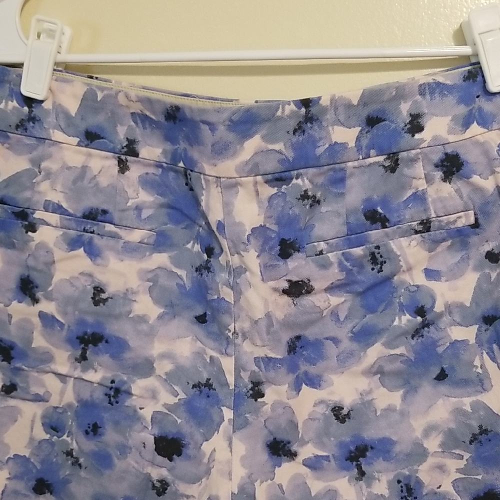J.Crew 100% Cotton Womens Blue Pink Floral Stretch Chino Mid Rise Shorts Size 10 - Picture 9 of 11